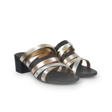 Carica l'immagine nel visualizzatore di Gallery, LUIS ANNE SANDALI SABOT DONNA IN PELLE NERA MULTICOLOR
