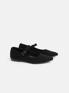 Galia - XYC8979 - Ballerina a punta in camoscio - NERO CAMOSCIO